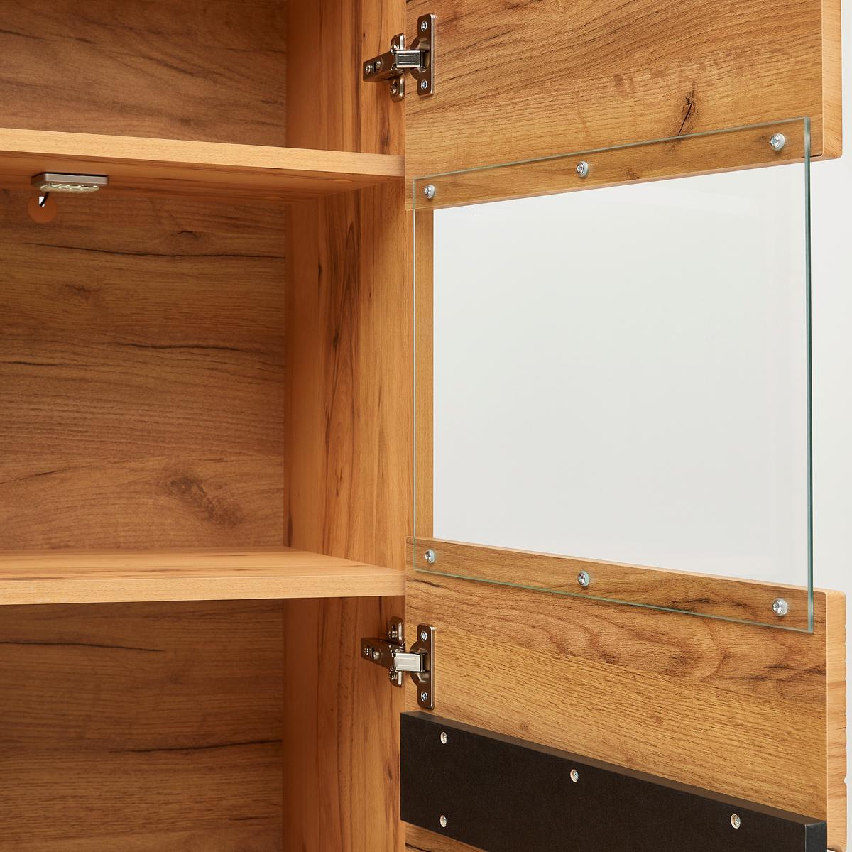 Vitrin Alana - Modern, faalapú anyag/Üveg (71,8/195,4/33cm)