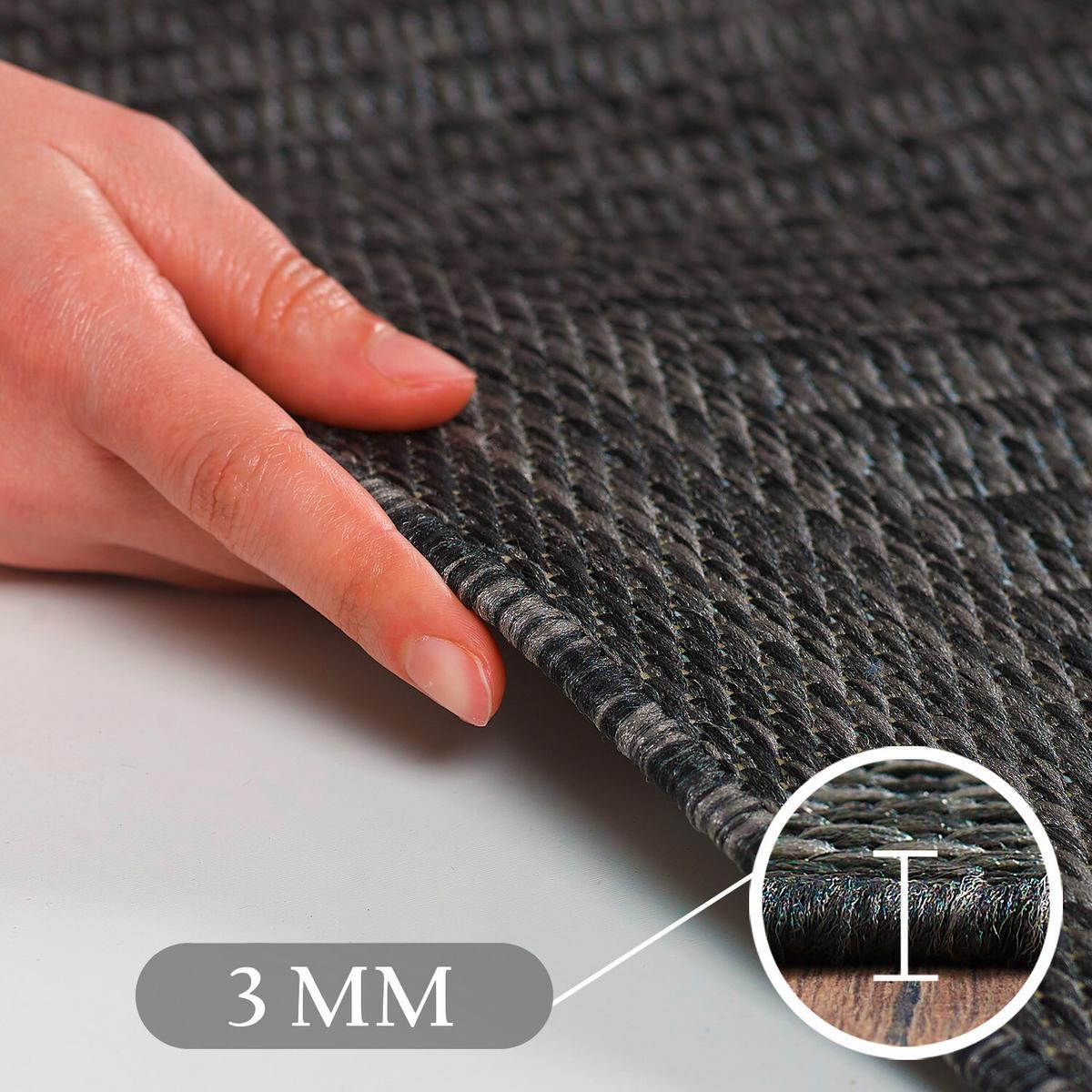 Outdoorteppich Giza 200 X 290 1410 Black - Schwarz, Basics, Textil (200/290cm) - Novel