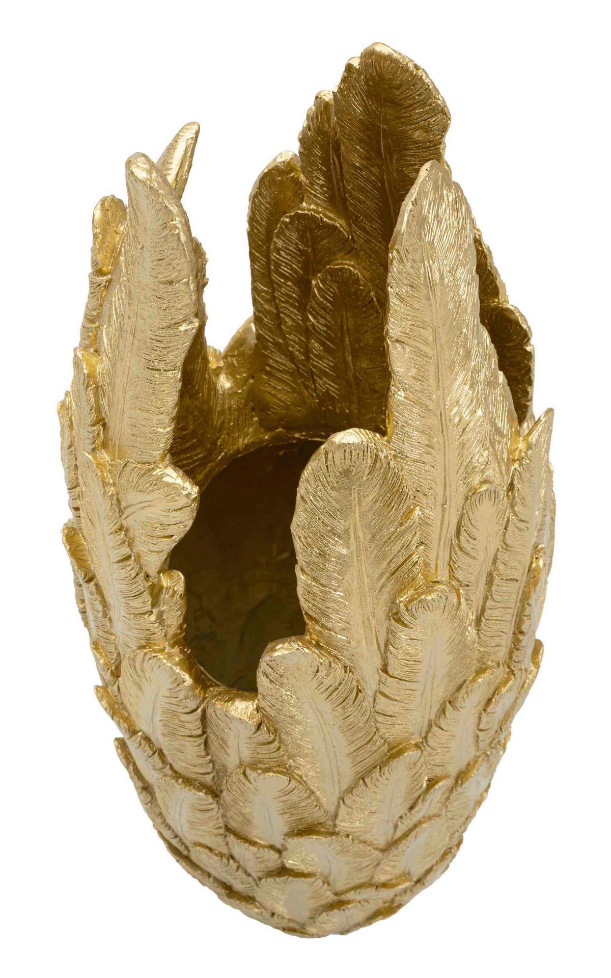 Vase Feathers Goldfarben B: 34,5 Cm - Goldfarben, Basics, Kunststoff (34.5/91/34cm)