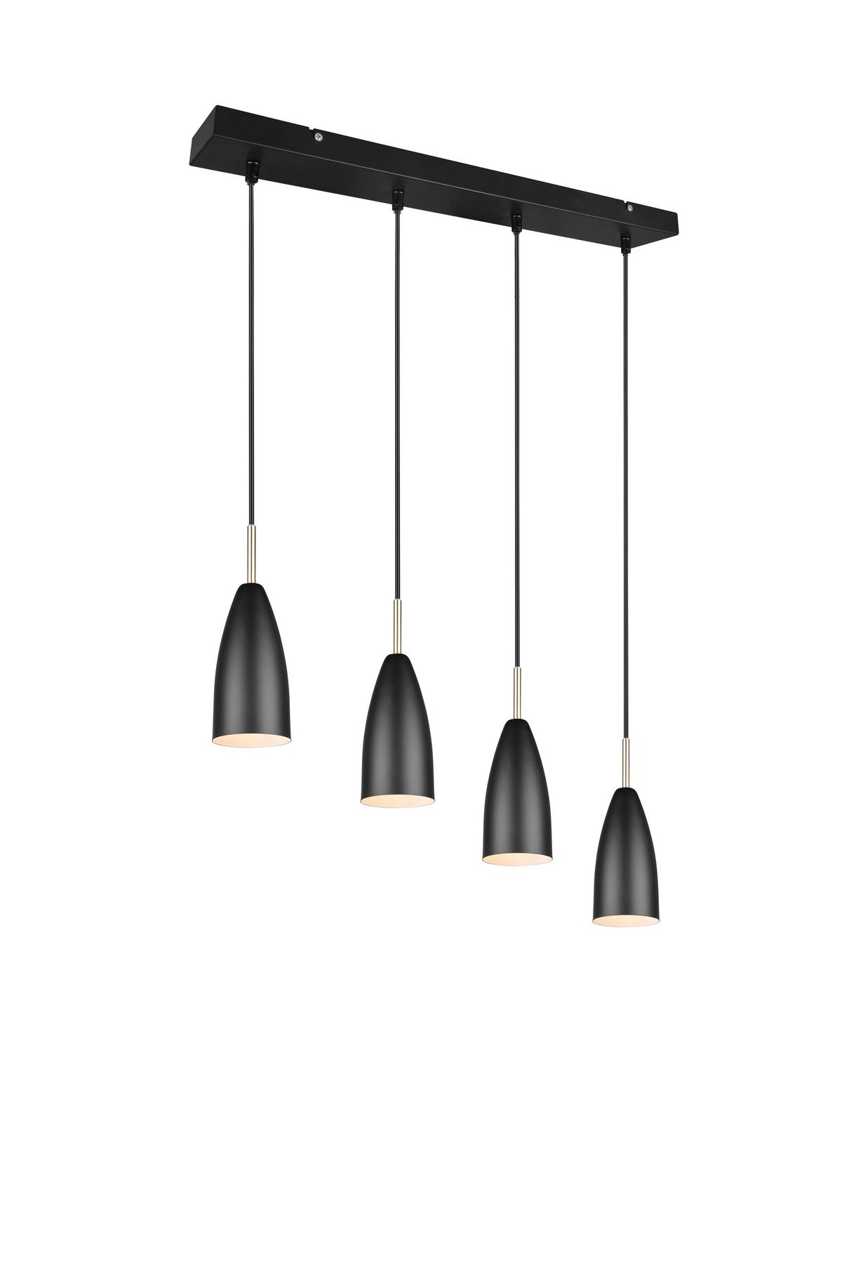Pendelleuchte, Schwarz 4flg. R30694032 Farin - Schwarz, Basics, Metall (58/150/9cm)
