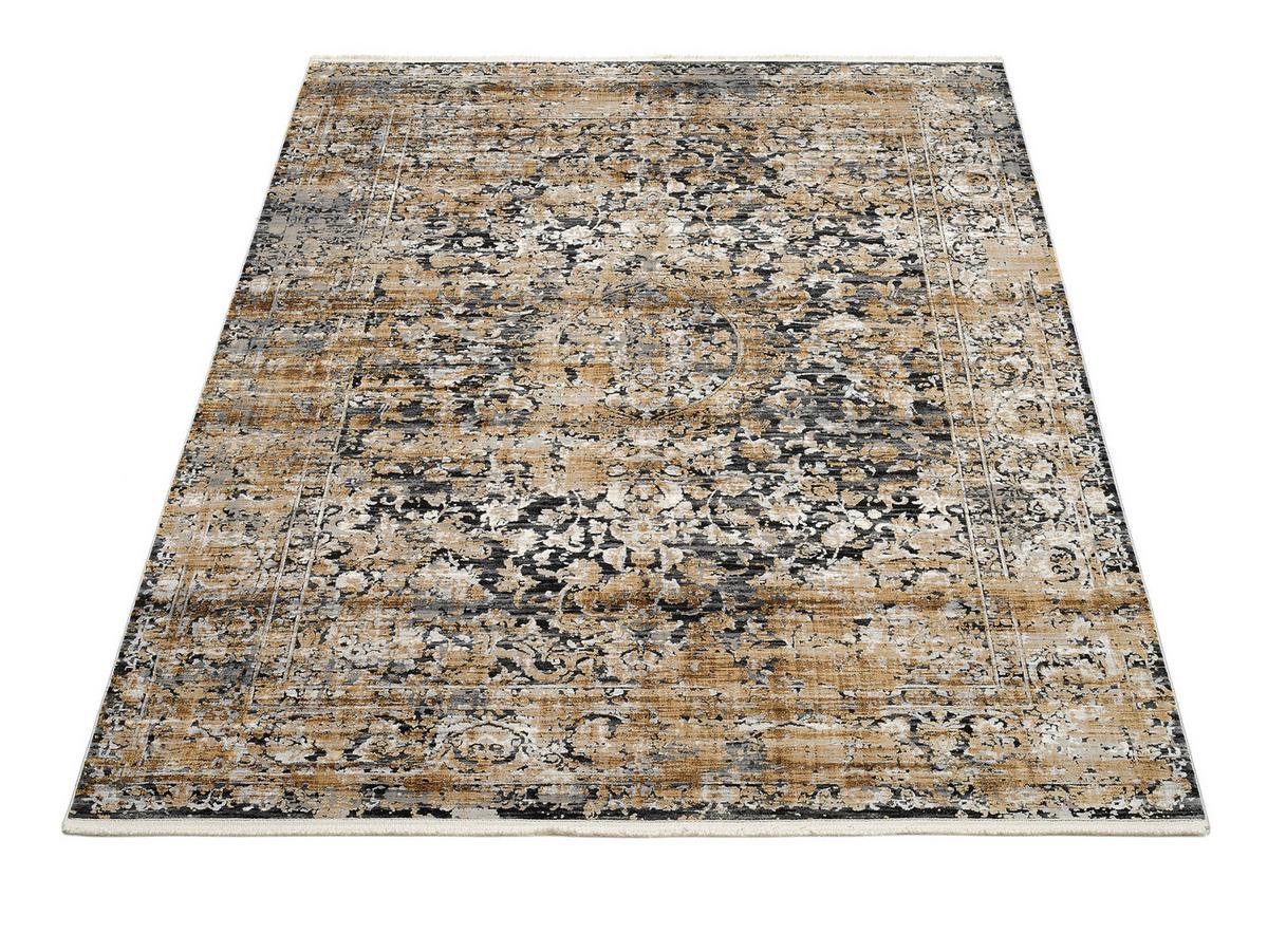 Webteppich Grau/Goldfarben Le Mans 80x150 cm - Goldfarben/Grau, Design, Textil (80/150cm) - Dieter Knoll