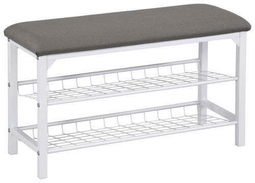LAVICA DO PREDSIENE WINNY -BP- - sivá/biela, Modern, kov/textil (76/45/29cm)