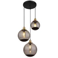 Hängeleuchte 15860-3h - Messingfarben/Schwarz, Design, Glas/Kunststoff (51/120cm) - Globo