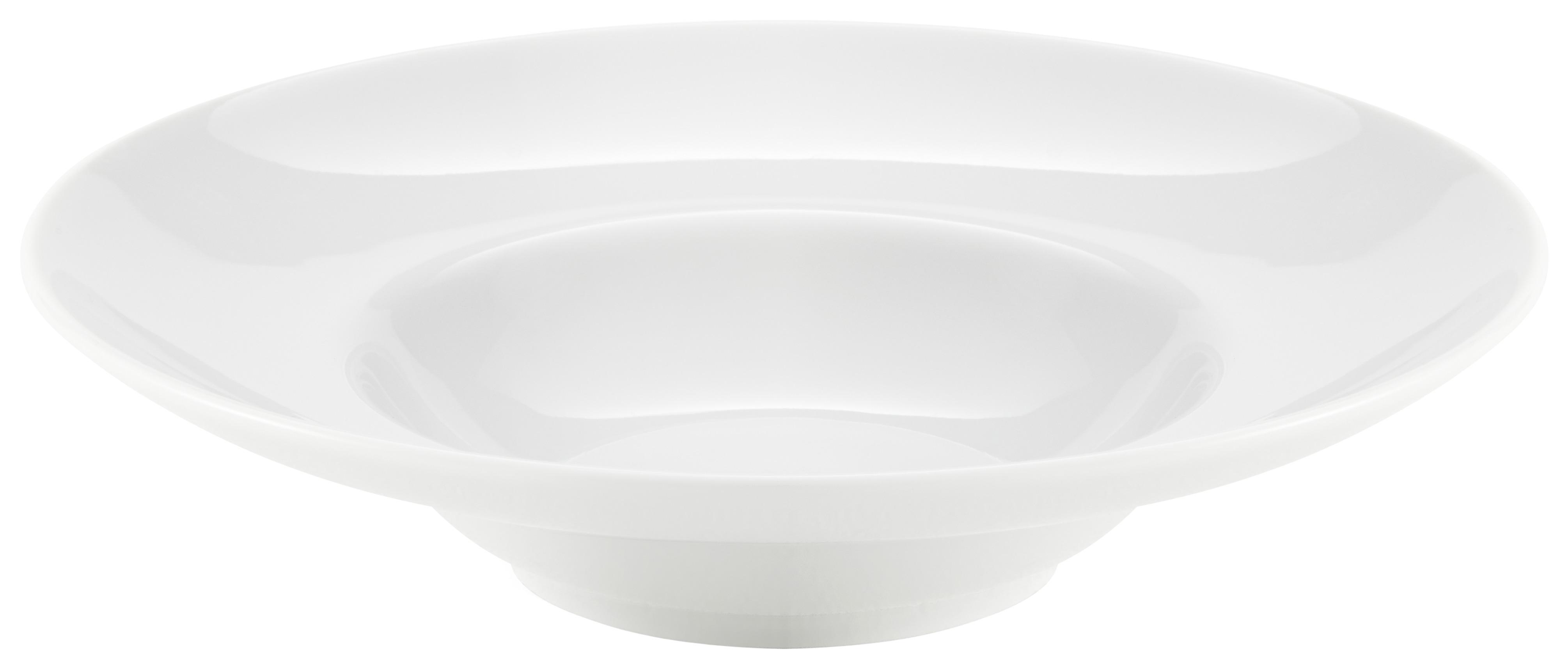Pastateller Porzellan Weiß Jackie ca. 23,5 cm - Weiß, KONVENTIONELL, Keramik (22176cm) - Luca Bessoni