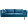 2-Sitzer-Sofa Boom - Blau/Goldfarben, Design, Textil/Metall (203/84/90cm) - Livetastic