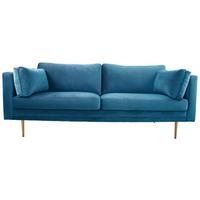 2-Sitzer-Sofa Boom - Blau/Goldfarben, Design, Textil/Metall (203/84/90cm) - Livetastic