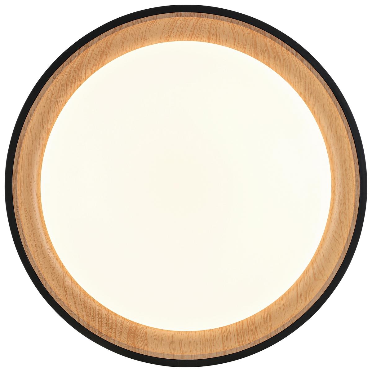 LED-Deckenleuchte Catherine - Eichefarben/Schwarz, Basics, Kunststoff/Metall (40/7cm) - Luca Bessoni