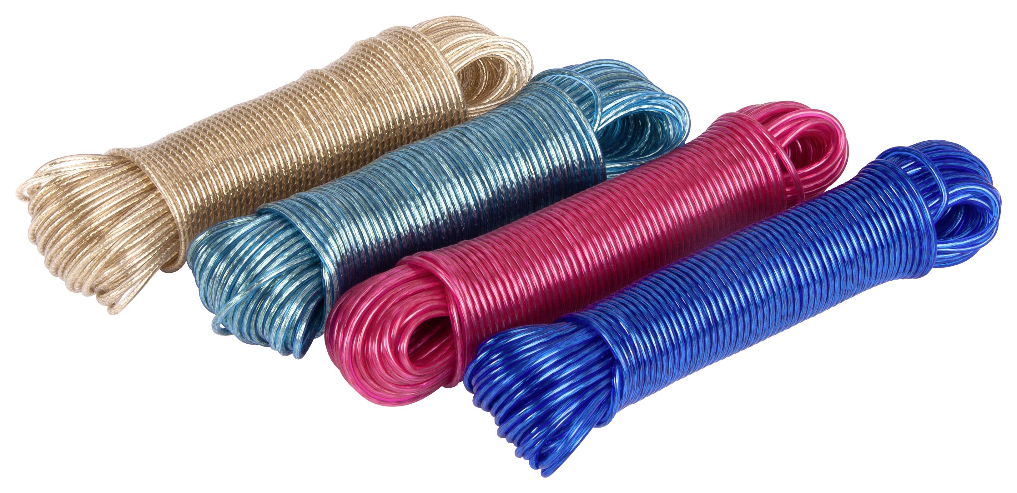Wäscheleine Extra Lang Verschl. Farben, L: 30 Cm - Blau/Transparent, KONVENTIONELL, Metall (3000cm) - Ondega