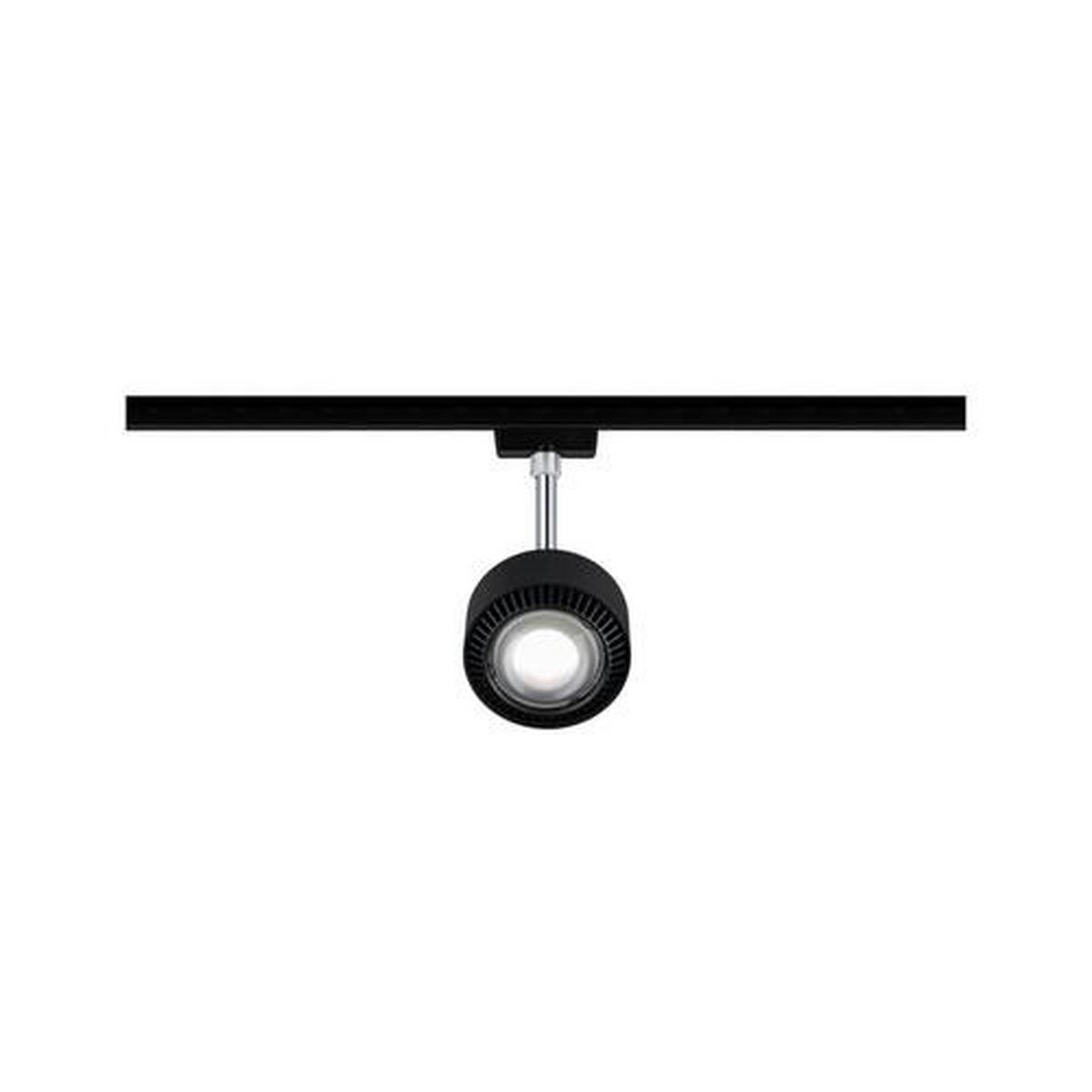 Schienensystem Urail Strahler 96927 Schwarz Matt, Warmweiß - Chromfarben/Schwarz, Design, Kunststoff/Metall (17cm) - Paulmann