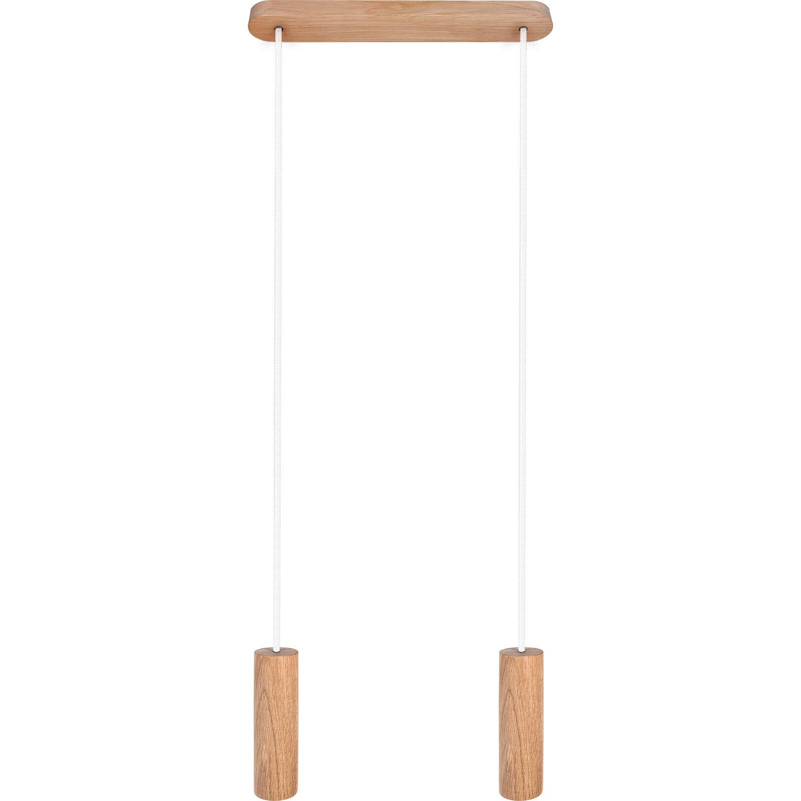 Hängeleuchte 8520245 madera 2/Eiche/Weiß - Eichefarben/Weiß, Natur, Holz (37/140cm)