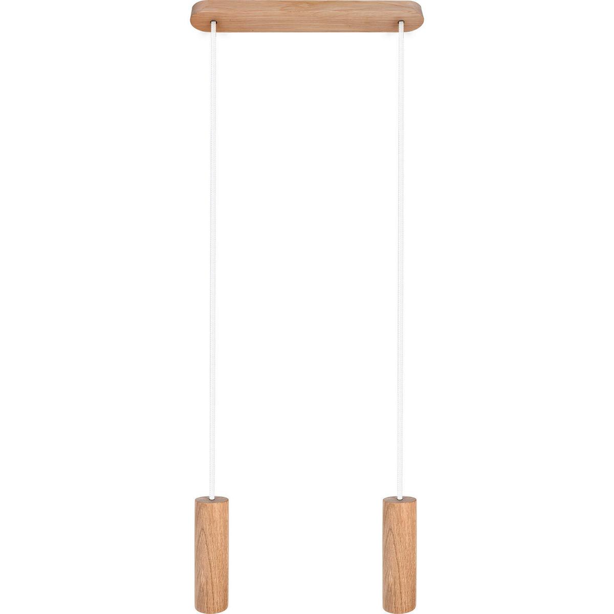 Hängeleuchte 8520245 madera 2/Eiche/Weiß - Eichefarben/Weiß, Natur, Holz (37/140cm)