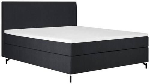 Boxspringbett Mit Topper 140x200 Cm Linz, Schwarz - Schwarz, MODERN, Textil (140/200cm) - MID.YOU