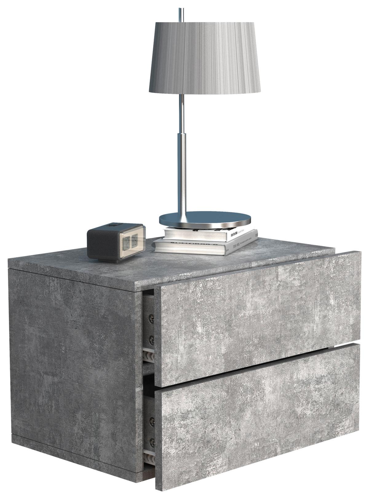 Nachtkästchen USAl L B: 45 cm Grau - Grau, MODERN, Holzwerkstoff (45/30/32cm) - MID.YOU