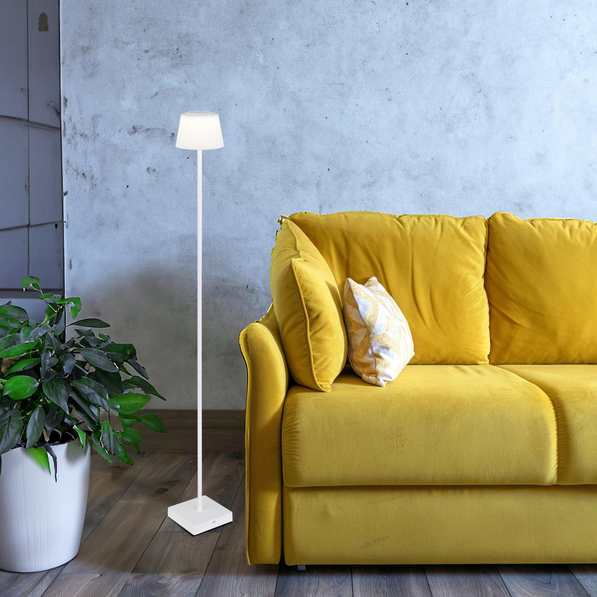 Akku-Stehleuchte 58434sw - Weiß, Design, Kunststoff/Metall (14/14/120cm) - Globo