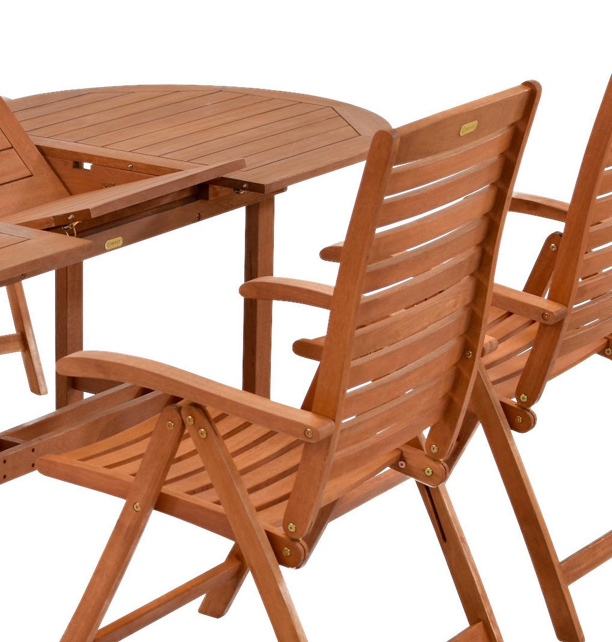 Gartengarnitur 5-Tlg. La Plata Echtholz - Akaziefarben, ROMANTIK / LANDHAUS, Holz - Gardenson