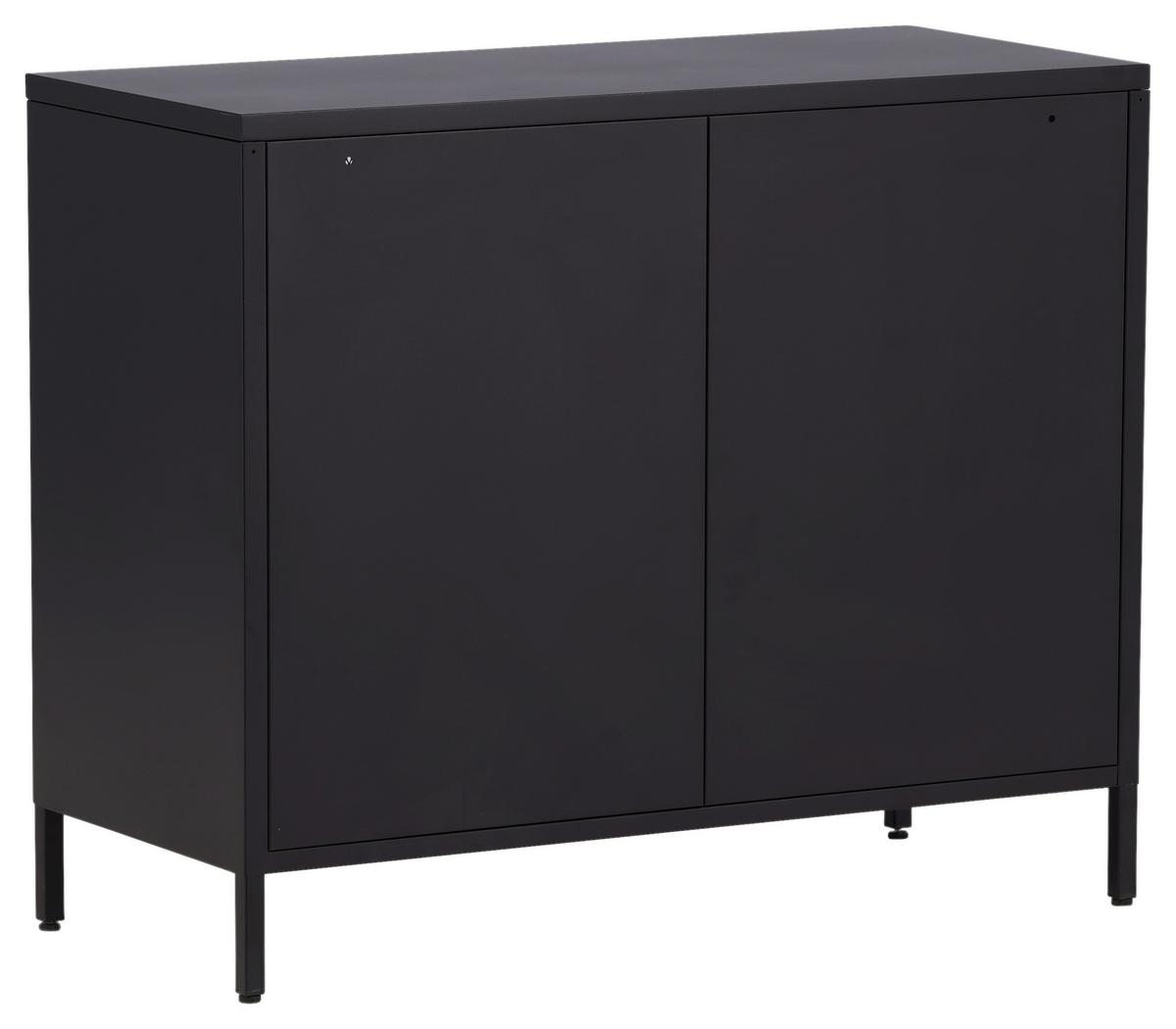 Sideboard Nett - Schwarz, Design, Metall (90/75/40cm) - Livetastic
