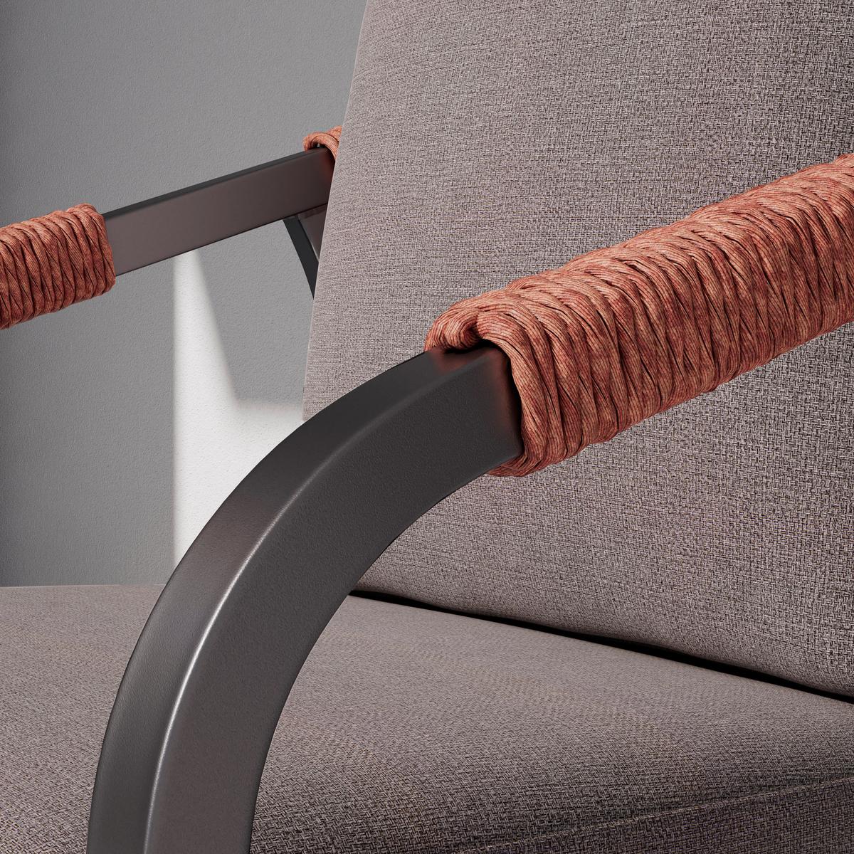 BALKÓNOVÁ ZOSTAVA JUSTIN - sivá/prírodná farba, Modern, kov/textil (70/74/70cm) - Mömax