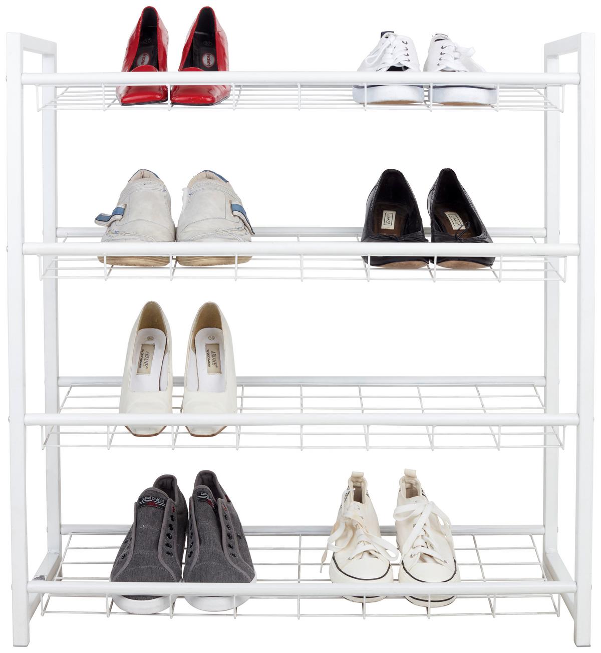 REGÁL NA BOTY ROM - bílá, Moderní, kov (80/83/30cm)