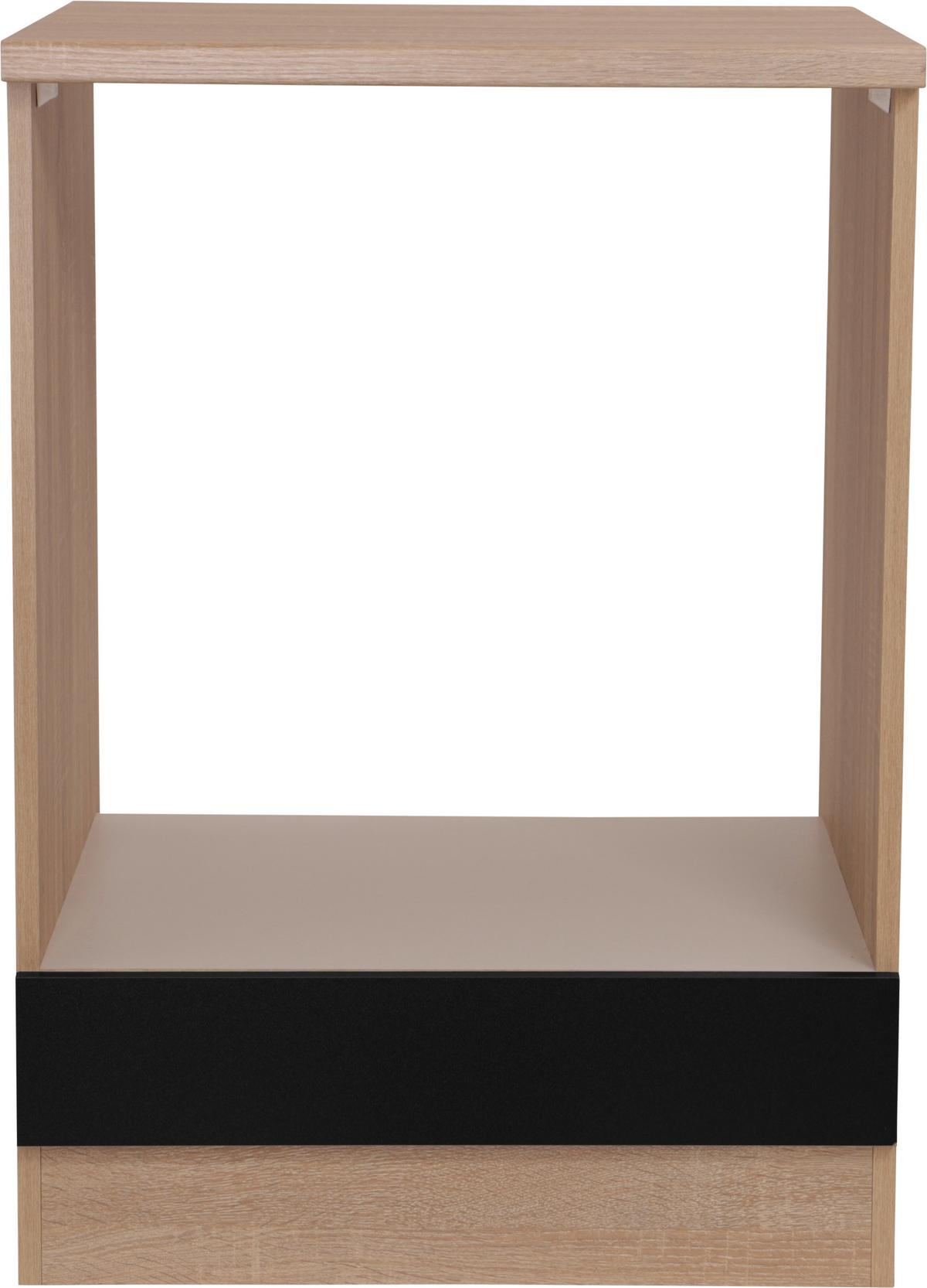 Herdumbauschrank Merle Schwarz, Eiche Dekor B: 60 cm - Eichefarben/Schwarz, Basics, Holzwerkstoff (60/84,8/60cm) - Respekta