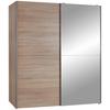 Schwebetürenschrank Mit Spiegel 170cm Starter, Eiche Dekor - Klar/Eichefarben, Design, Glas (170/195/59cm) - P & B