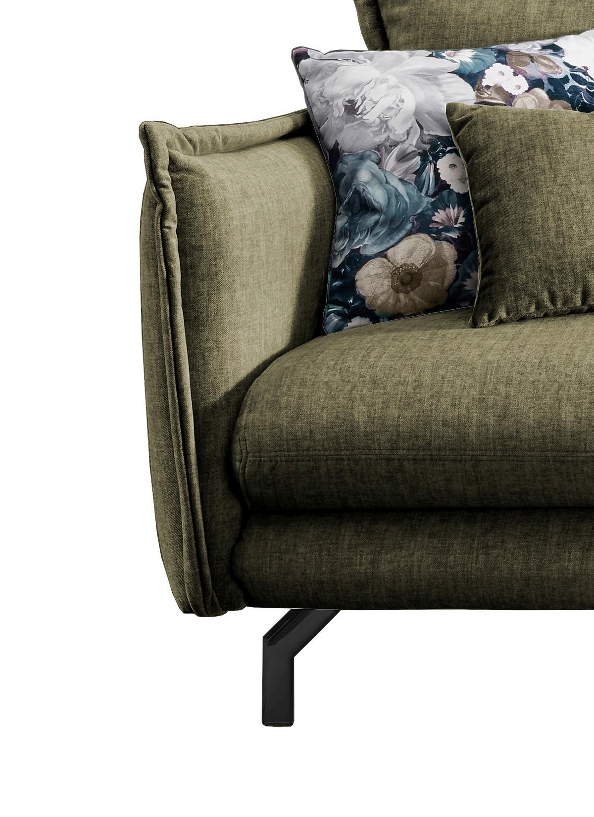 Ecksofa Lava Grün S: 255/180 Cm - Türkis/Schwarz, MODERN, Textil (255/180cm) - Livetastic