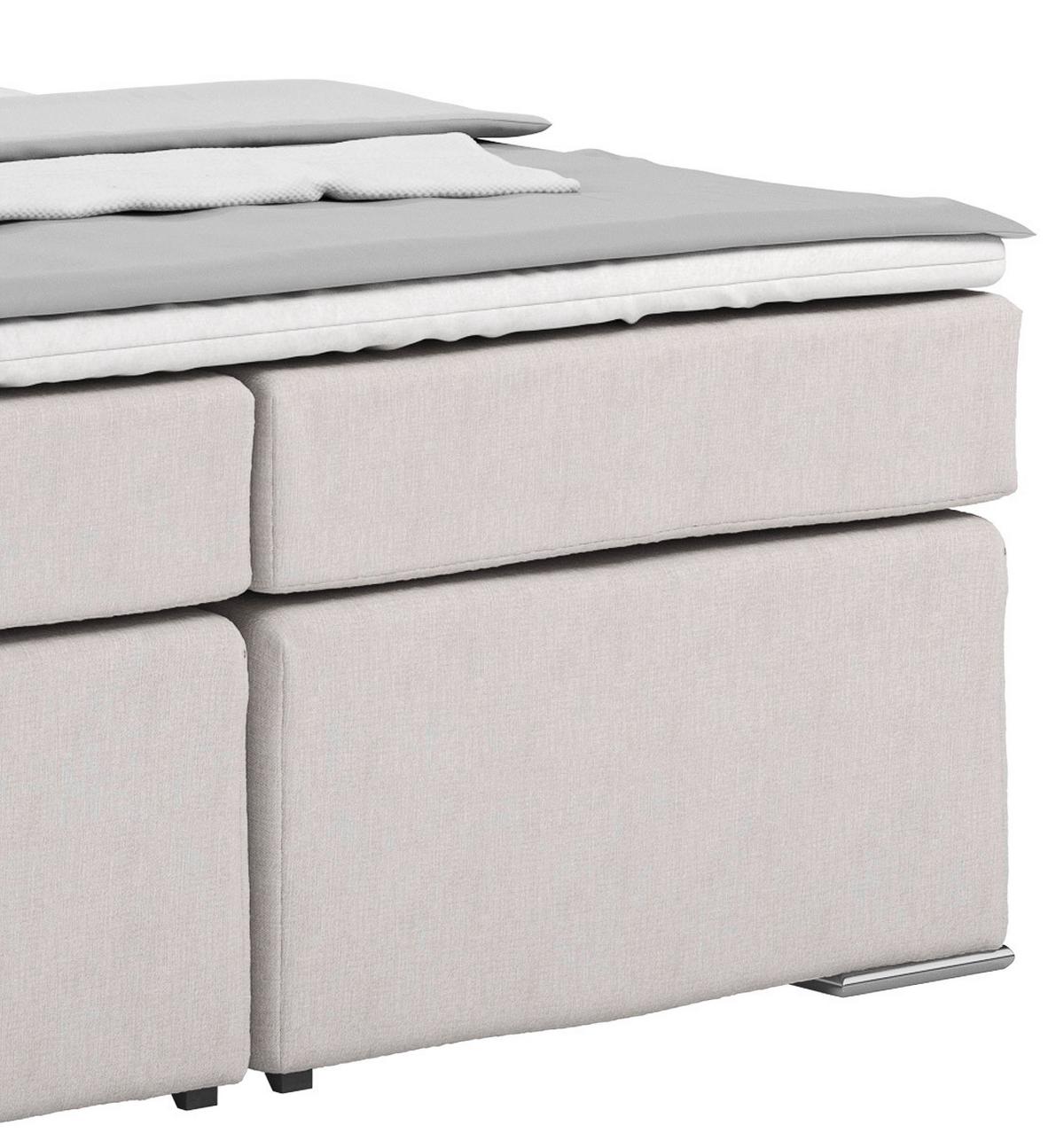 Postel Boxspring NERO PL: 160/200 cm, béžová - barvy chromu/pískové barvy, Konvenční, kov/textil (160/200cm)