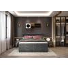 Boxspringbett Elio Graphitfarben 160x200 Cm H4 - Schwarz/Graphitfarben, ROMANTIK / LANDHAUS, Textil (164/121/212cm) - James Wood
