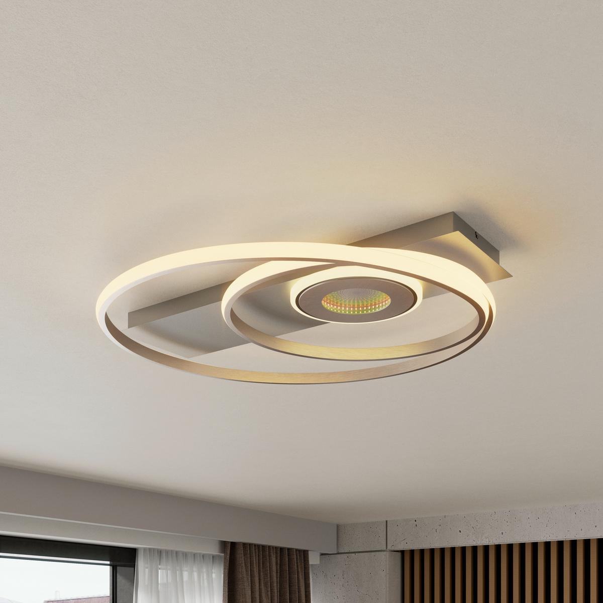 LED-Deckenleuchte CAMILLA - Silberfarben/Alufarben, Basics, Kunststoff/Metall (65/60/6cm) - Luca Bessoni