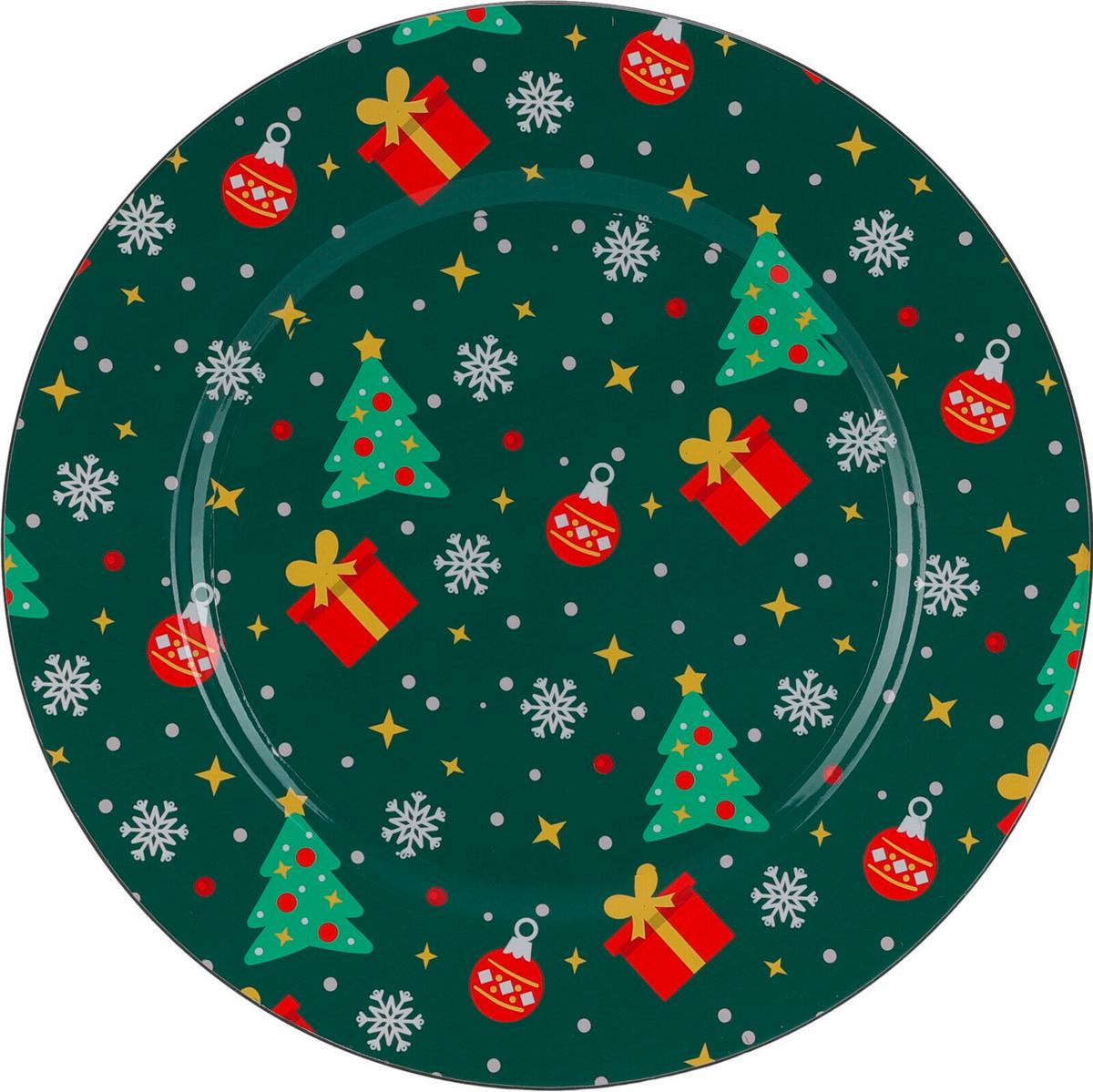 Dísztányér Karácsony - műanyag (33/33/1cm)