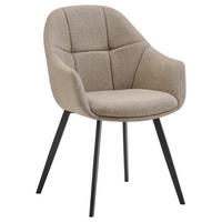 Vierfußstuhl Modo Schwarz/Beige B: 57 cm - Beige/Schwarz, MODERN, Holz/Textil (57/84,5/61cm) - Livetastic