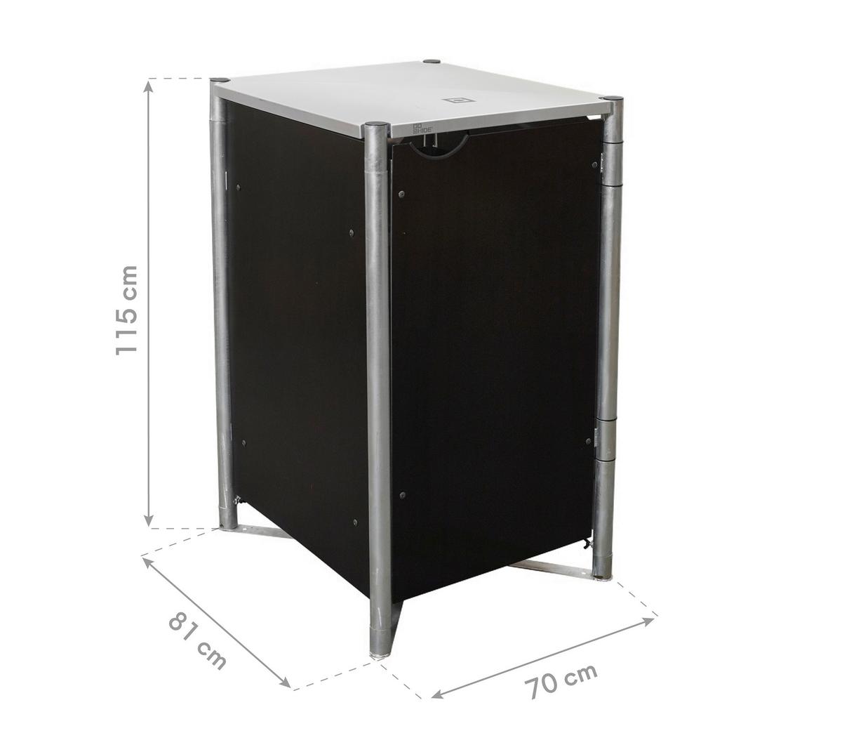Mülltonnenbox Hide Mülltonnenbox 240l 1erbox - Schwarz, Basics, Metall (69,7/115,2/80,7cm)