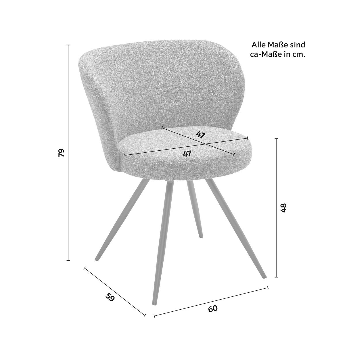 Židle s otočným sedákom CARLINA světle šedá - černá/světle šedá, Moderní, kov/dřevo (60/79/59cm) - Bessagi Home