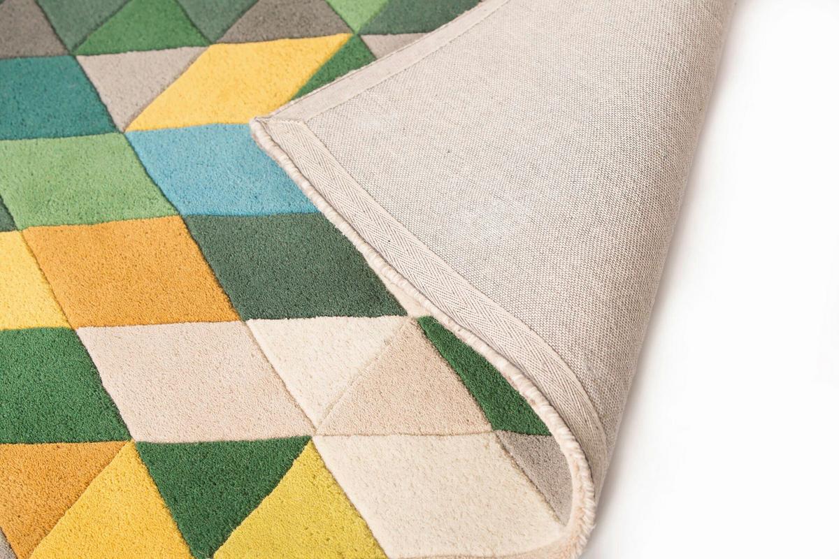 Wollteppich Wollteppich Grün/Multi B:170cm - Multicolor/Grün, Basics, Textil (170/120cm)