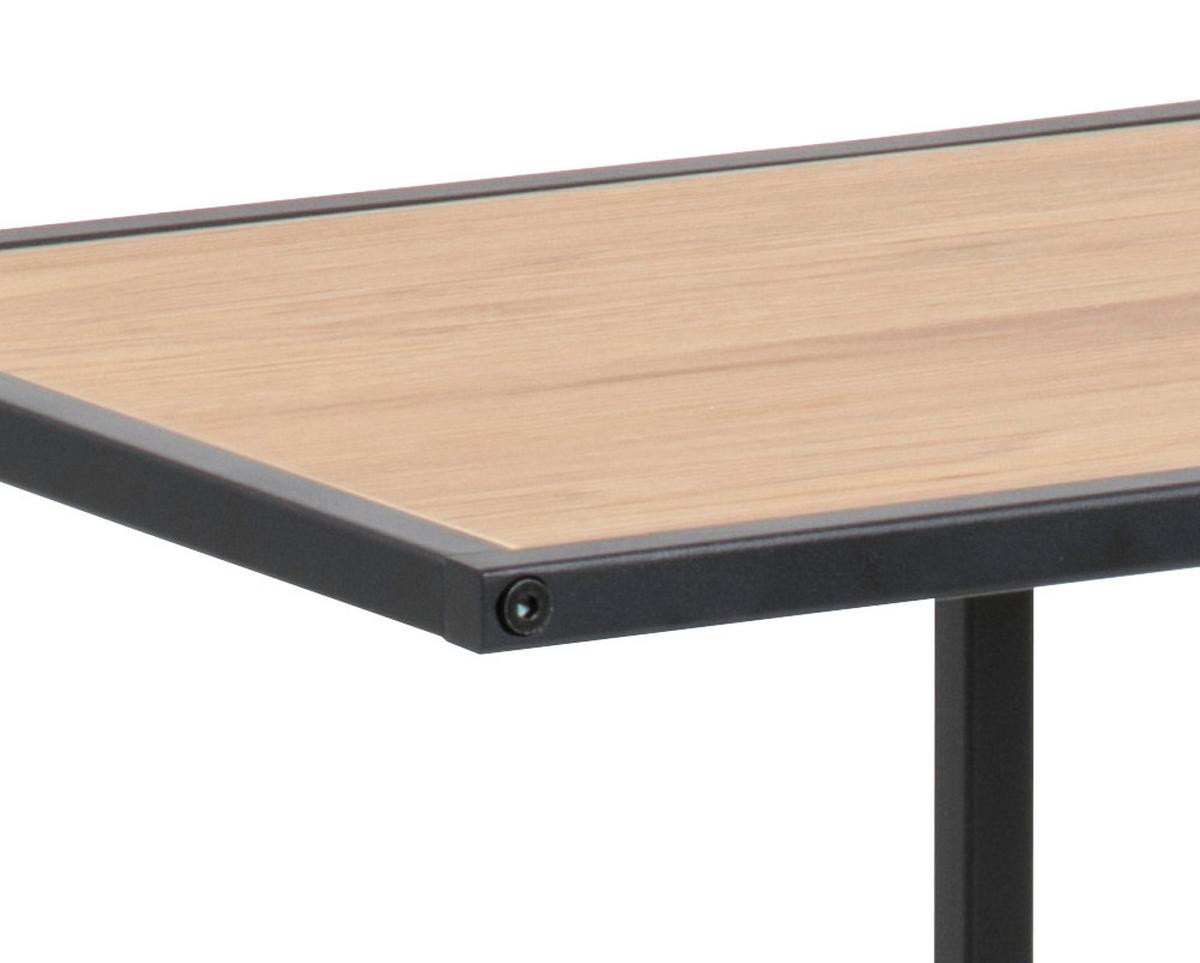 Beistelltisch Seaford Eichefarben + Stahl Schwarz - Eichefarben/Schwarz, Trend, Holzwerkstoff/Metall (43/35/63cm) - Carryhome
