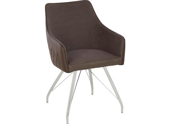 Židle Kirsten - šedá/barvy chromu, Moderní, kov/textil (54/85,5/64cm) - Modern Living Židle Kirsten - šedá/barvy chromu, Moderní, kov/textil (54/85,5/64cm) - Modern Living