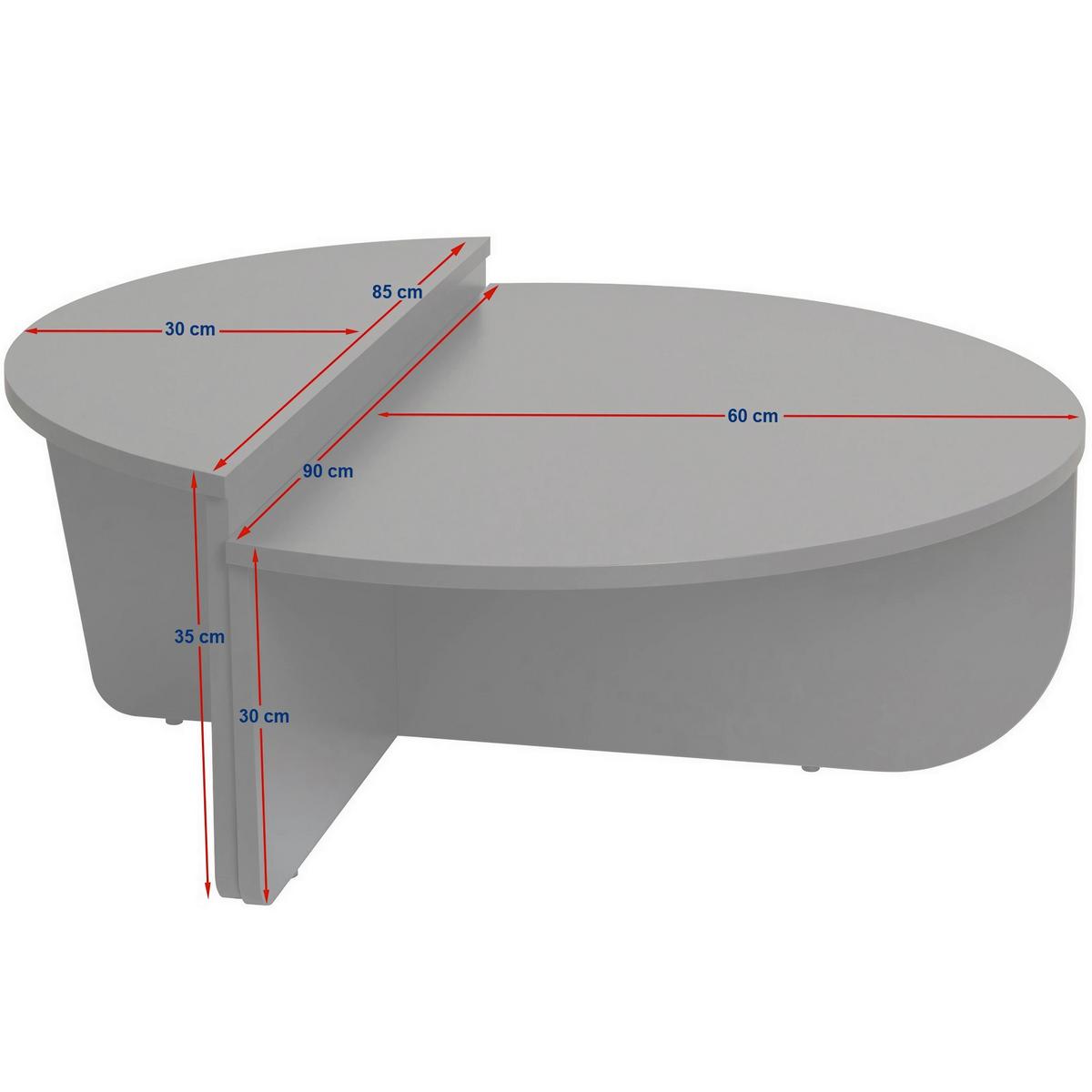 Couchtisch Orion Anthrazit L: 90cm - Anthrazit, Design, Holzwerkstoff (90/60/30cm) - MID.YOU