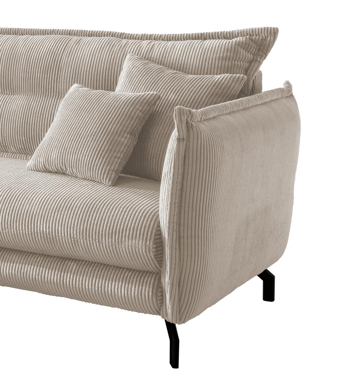 Ecksofa Lava Beige S: 180/255 Cm - Beige/Schwarz, MODERN, Textil (180/255cm) - Livetastic