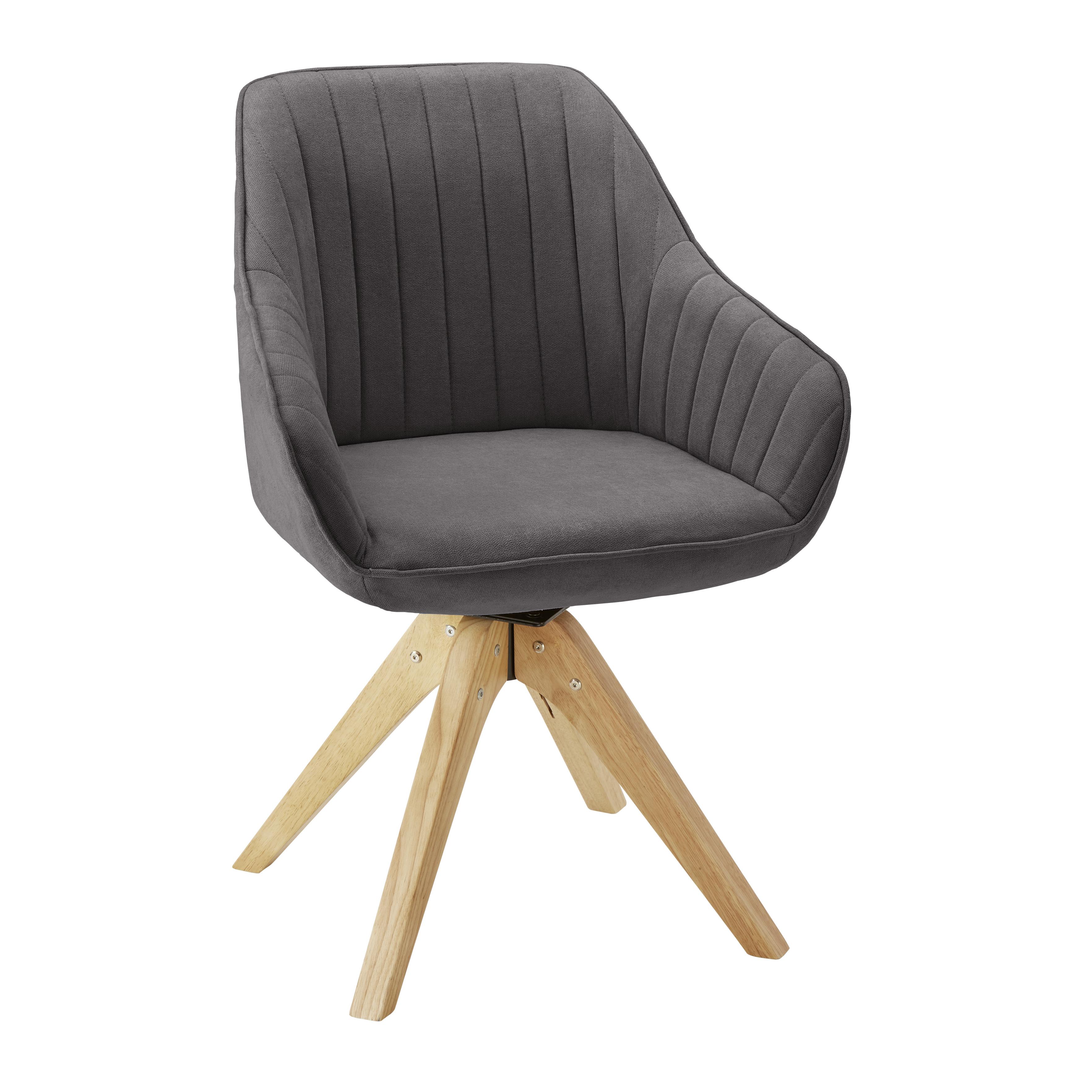Jídelní Židle Leonie - šedá/barvy dubu, Moderní, dřevo/textil (60/84/61cm) - Modern Living