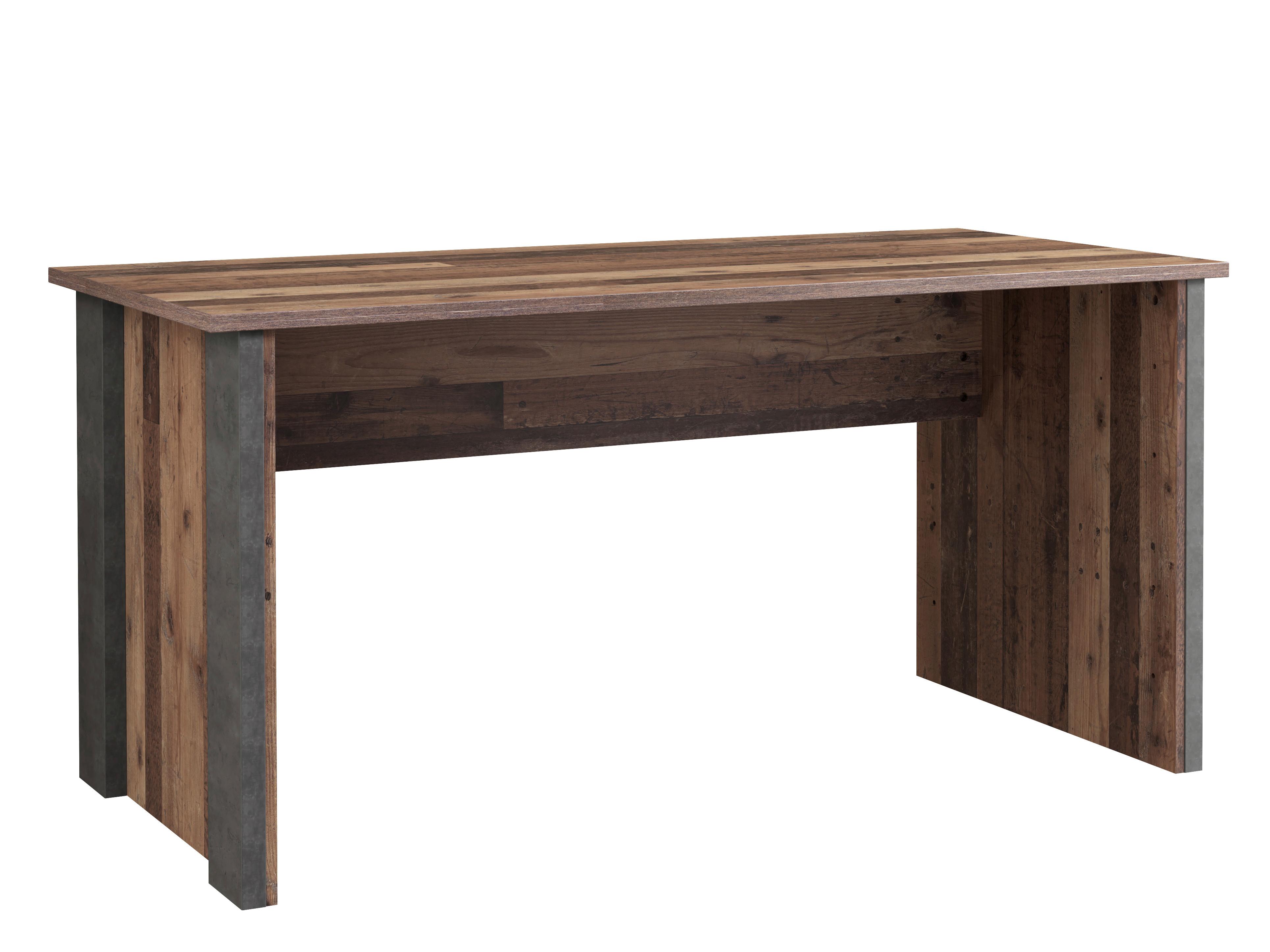 Schreibtisch B 153cm H 73,5cm Cliff, Braun/Grau - Dunkelgrau/Braun, KONVENTIONELL, Holzwerkstoff/Kunststoff (153/70/73,5cm) - MID.YOU
