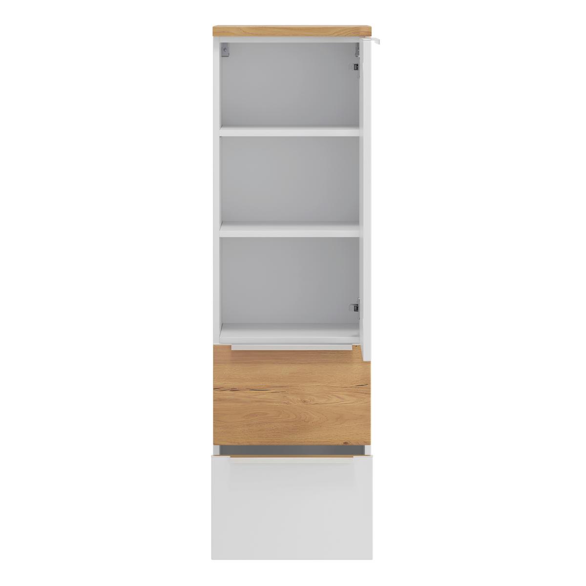 Midischrank Verona Weiß/Wildeiche B: 40cm - Wildeiche/Weiß, Trend, Holzwerkstoff (40/130/35cm) - Held