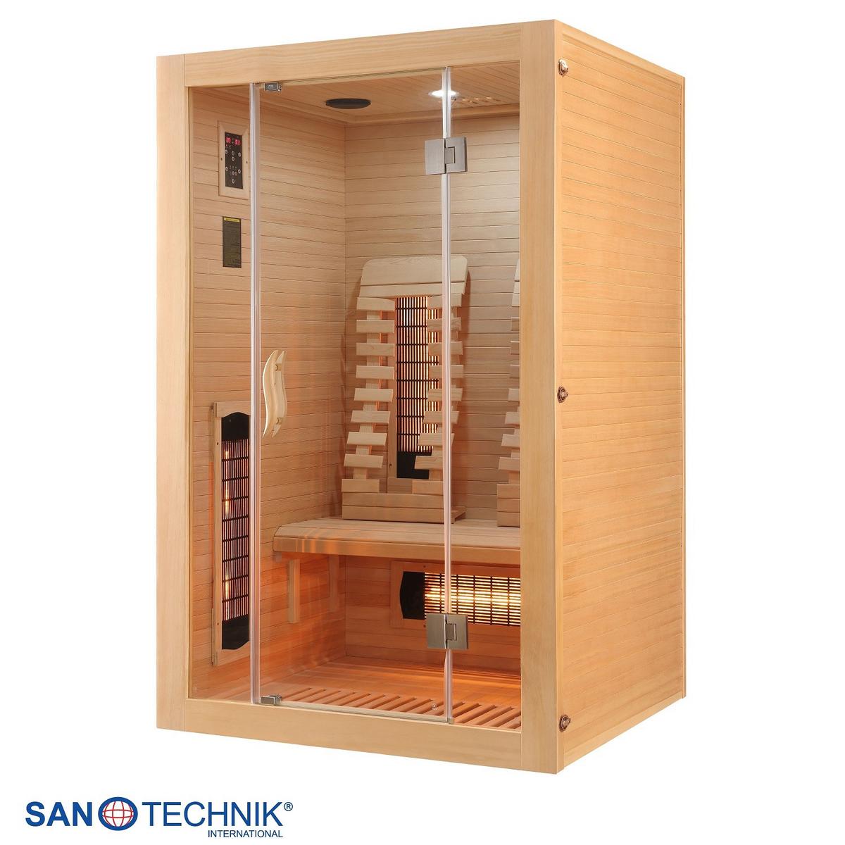 Infrarotkabine 2 Personen 120x105x190 cm Malmö Hemlock - Naturfarben, Basics, Holz (120/190/105cm)