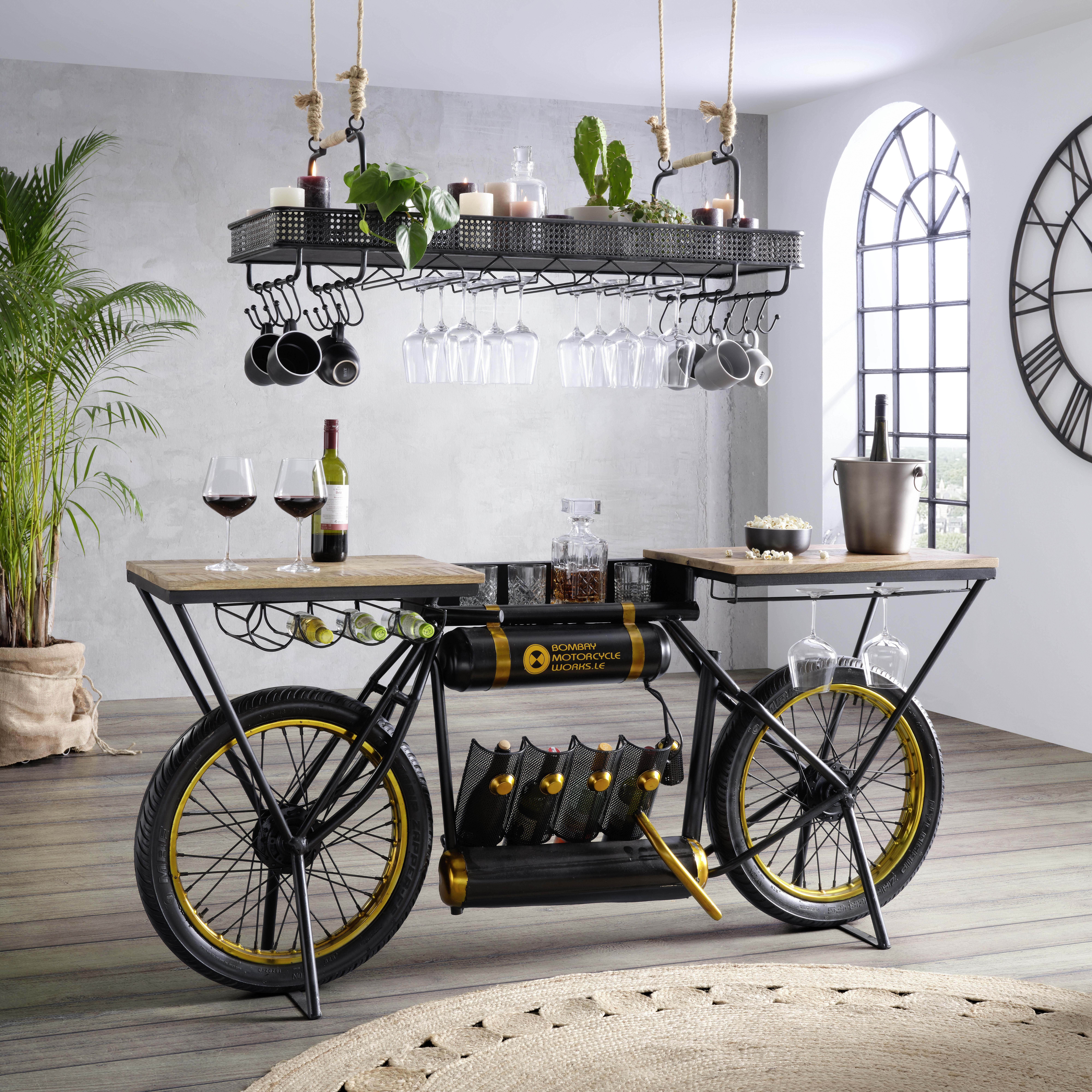 ZÁVĚSNÁ SKŘÍŇKA CONSTANTIN - černá/přírodní barvy, Lifestyle, kov/dřevo (120/35/41cm) - Premium Living