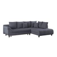 Ecksofa Mendoza - Anthrazit/Schwarz, Design, Textil (309/197cm) - Ondega