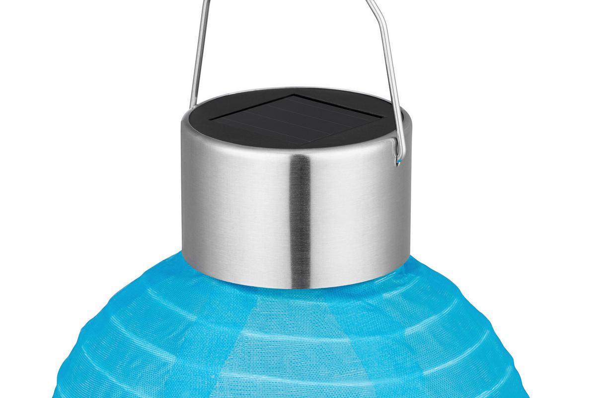 Solarleuchte Kira - Blau/Rot, Basics, Kunststoff/Textil (10/12cm) - Homezone