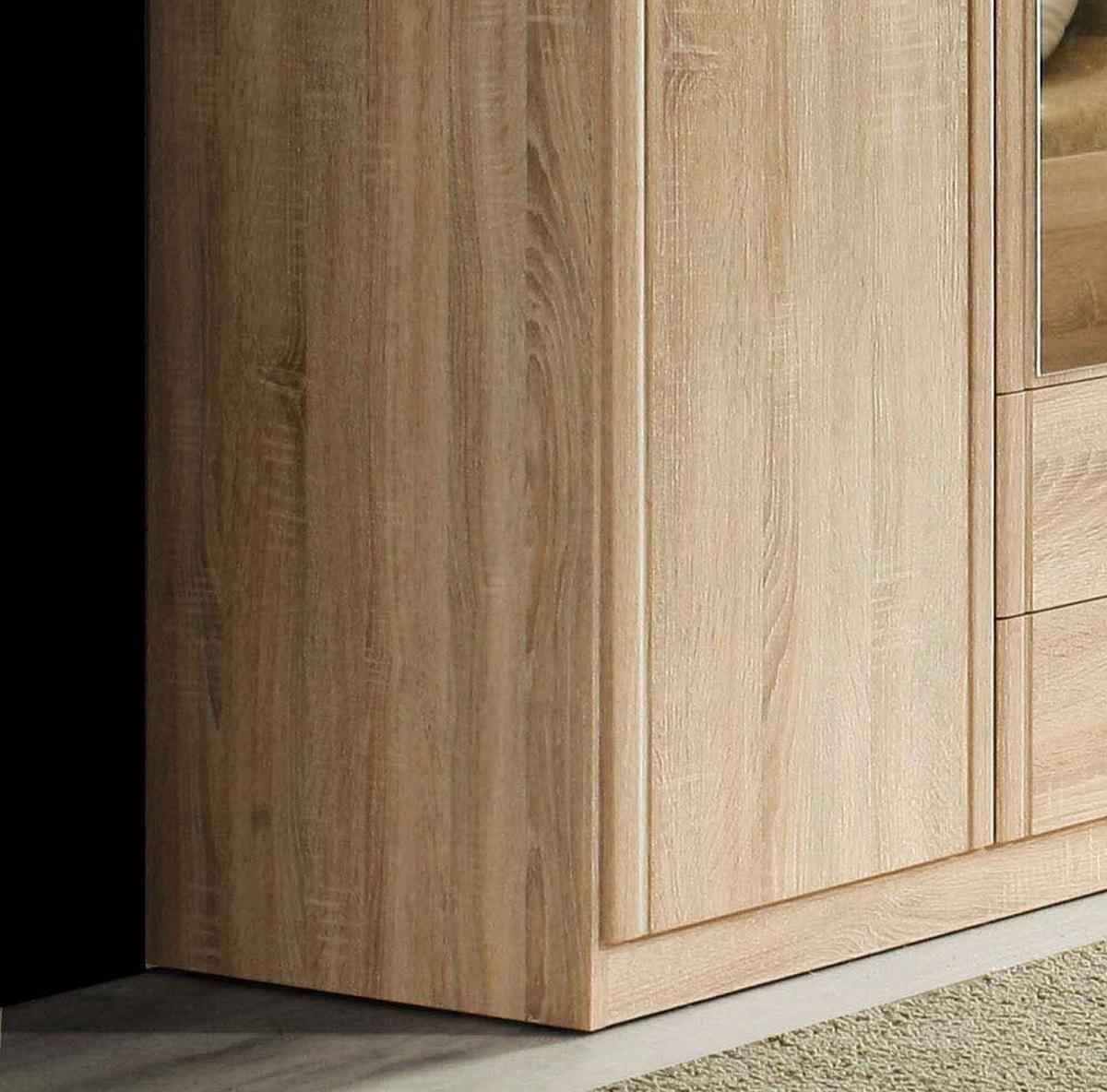 Drehtürenschrank Mit Spiegel 134cm Gloria, Sonoma Dekor - Sonoma Eiche, KONVENTIONELL, Glas/Holzwerkstoff (134/196/55cm) - MID.YOU