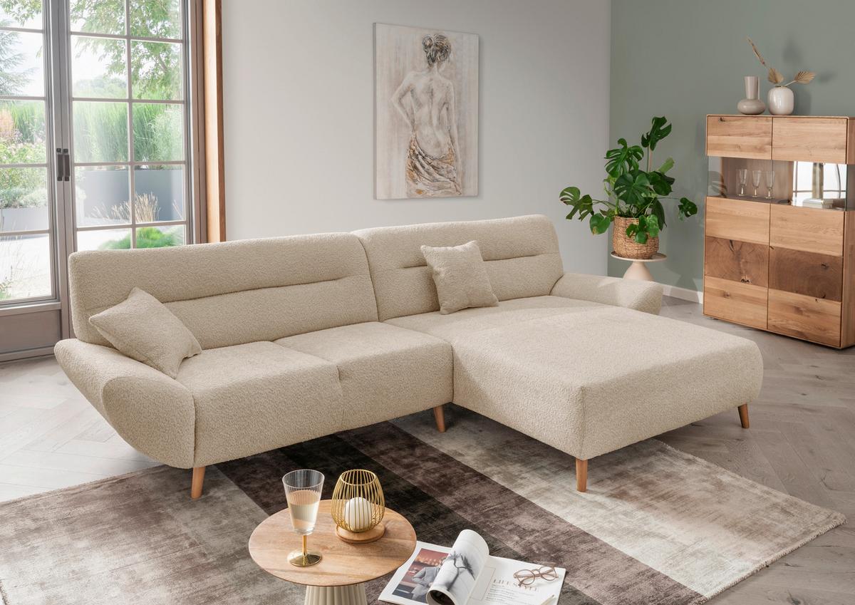 Ecksofa Drago, Beige S: 290x166 cm - Wildeiche/Beige, KONVENTIONELL, Textil (290/166cm) - MID.YOU
