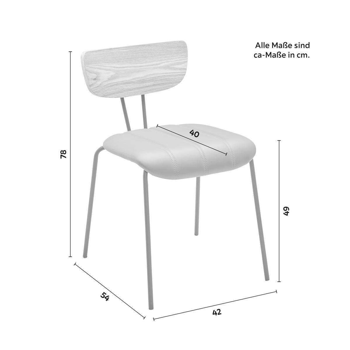 Jídelní židle CERA šedá - šedá/černá, Moderní, kov/dřevo (42/78/54cm) - Bessagi Home