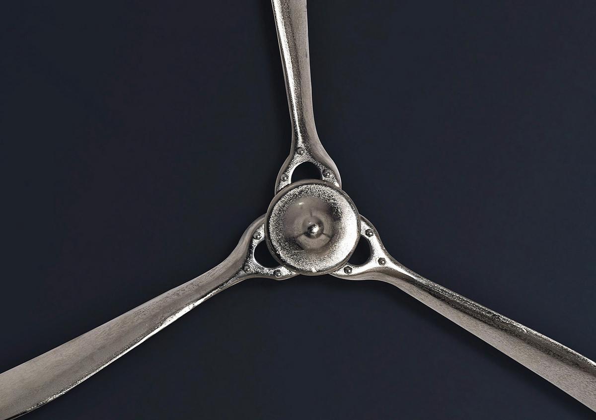 Wanddeko Propeller Silberfarben B: 85cm - Silberfarben, KONVENTIONELL, Metall (85/85/10cm) - Livetastic
