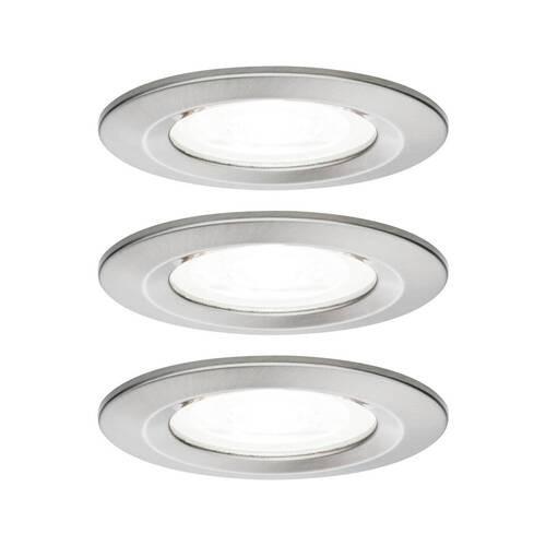 Einbauspot Ø 7,8 cm Alufarben 3-teilig - Zinkfarben/Alufarben, Design, Metall (7,8cm) - Paulmann
