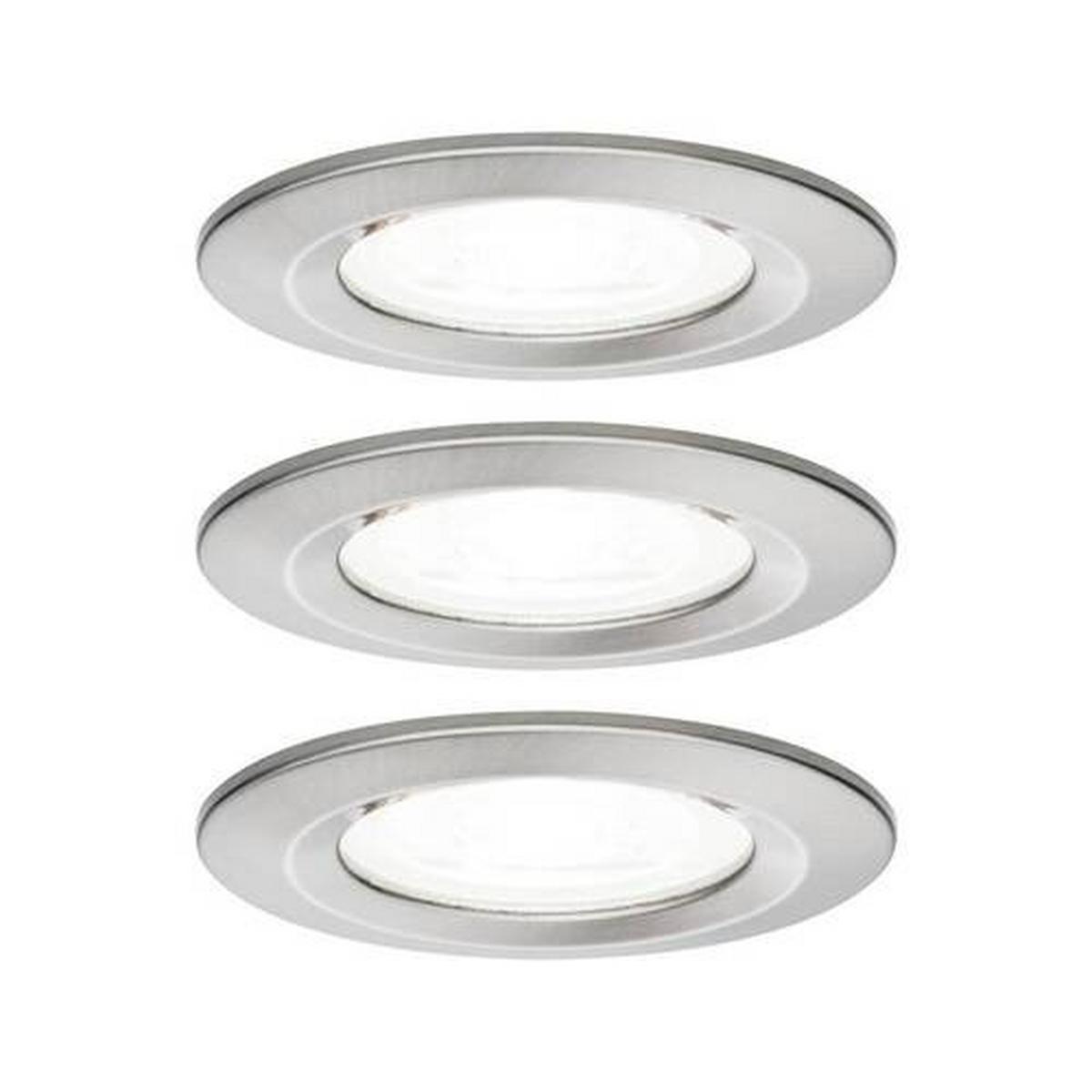 Einbauspot Ø 7,8 cm Alufarben 3-teilig - Zinkfarben/Alufarben, Design, Metall (7,8cm) - Paulmann